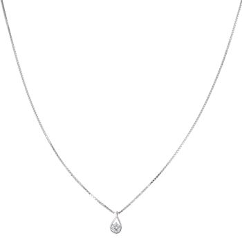 14ct White Gold 0.25ct Brilliant Cut Lab Grown Diamond Pandora Infinity Pendant and Chain 18"