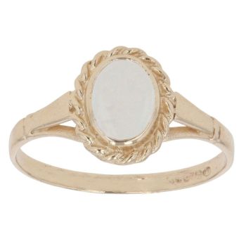 9ct Yellow Gold Opal Single Stone Ring