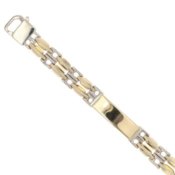 18ct Yellow and White Gold Fancy Bracelet 8"