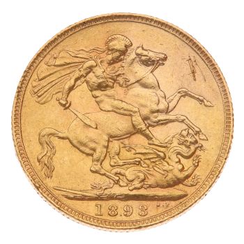 1893 Victoria Old Head UK Full Sovereign Coin