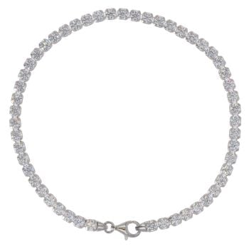Silver Cubic Zirconia Tennis Bracelet 8" By Icesia