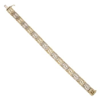 18ct Yellow And White Gold Greek Key Bracelet 7.5"