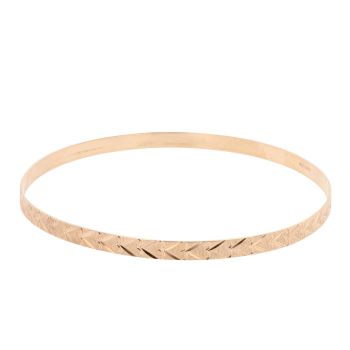 9ct Yellow Gold Heart Patterned Bangle
