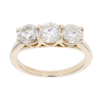 18ct Yellow Gold 1.75ct Diamond Trilogy Ring