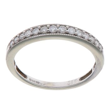 9ct White Gold 0.18ct Diamond Half Eternity Ring