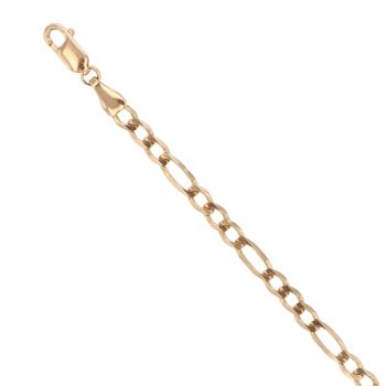 9ct Yellow Gold Figaro Bracelet 9"