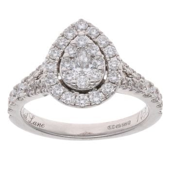 14ct White Gold 0.81ct Diamond Cluster Ring