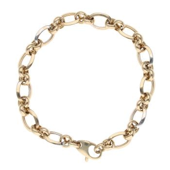 9ct Yellow And White Gold Fancy Bracelet 7.5"