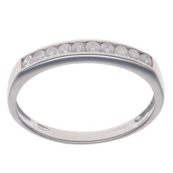 9ct White Gold 0.25ct Brilliant Cut Diamond Half Eternity Ring