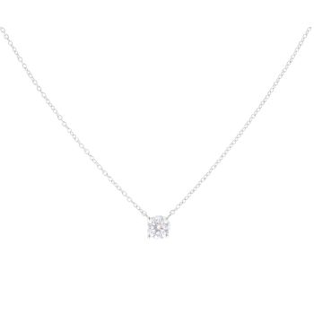 9ct White Gold 0.50ct Lab Grown Brilliant Cut Diamond Solitaire Pendant and Chain 18"
