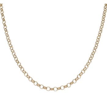 9ct Yellow Gold Plain Belcher Chain 24"