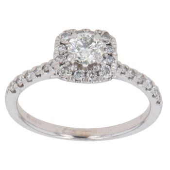 De Beers 18ct White Gold 0.70ct Brilliant Cut Diamond Solitaire Ring