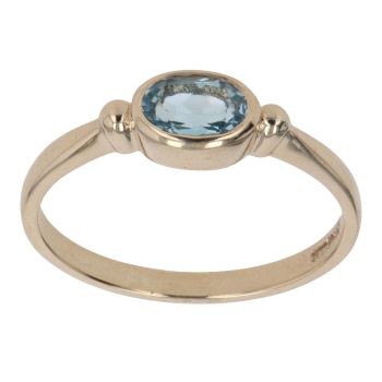 9ct Yellow Gold Created Topaz Single Stone Ring