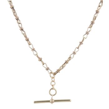 9ct Yellow Gold Fancy T-Bar Chain 20"
