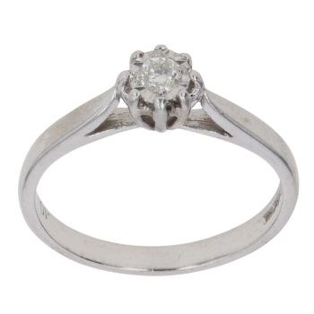 Platinum 0.10ct Brilliant Cut Diamond Solitaire Ring