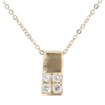 18ct Yellow Gold 0.15ct Diamond Cluster Pendant and Chain 18"