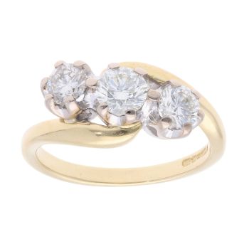 18ct Yellow Gold 1.00ct Diamond Trilogy Ring