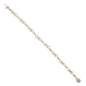 9ct Yellow Gold 0.60ct Baguette Cut Diamond Bracelet 7"