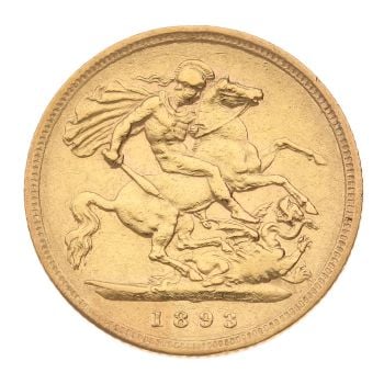 1893 Victoria Half Sovereign Coin