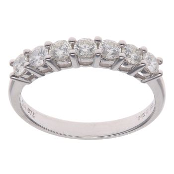 18ct White Gold 0.75ct Brilliant Cut Diamond Seven Stone Eternity Ring