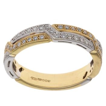 18ct Yellow And White Gold 0.25ct Brilliant Cut Diamond Fancy Ring