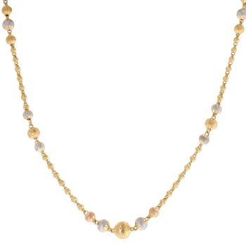 22ct Yellow and White Gold Beaded Chain 20"