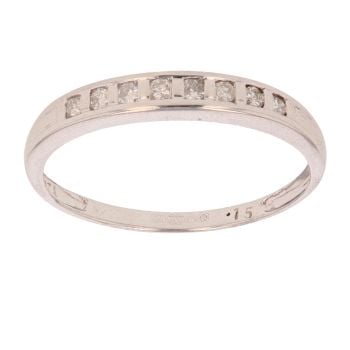 9ct White Gold 0.15ct Brilliant Cut Diamond Half Eternity Ring