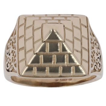 9ct Yellow Gold Pyramid Signet Ring