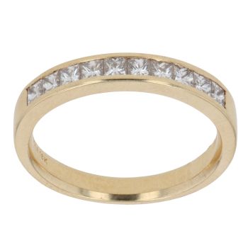 18ct Yellow Gold 0.40ct Princess Cut Diamond Half Eternity Ring