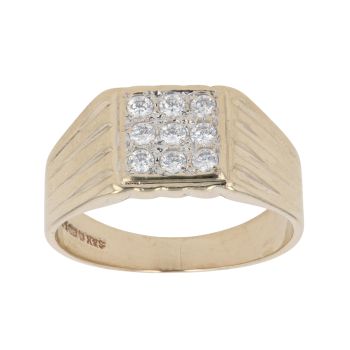 9ct Yellow Gold Cubic Zirconia Signet Ring