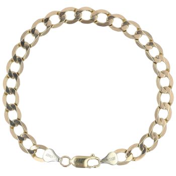 9ct Yellow Gold Curb Bracelet 8"