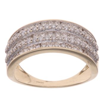 9ct Yellow Gold 1.00ct Brilliant Cut Diamond Fancy Ring