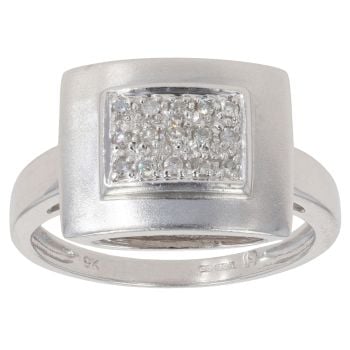 9ct White Gold 0.10ct Brilliant Cut Diamond Cluster Ring