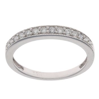 9ct White Gold 0.20ct Brilliant Cut Diamond Half Eternity Ring