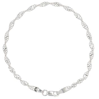 9ct White Gold Twist Bracelet 7.5"