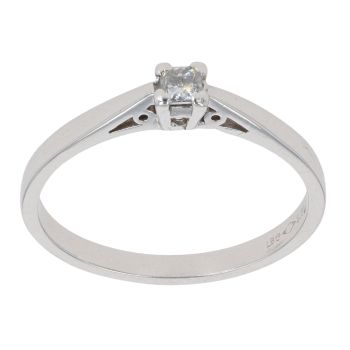 Platinum 0.15ct Princess Cut Diamond Solitaire Ring