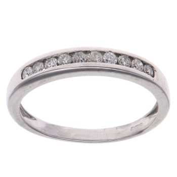 9ct White Gold 0.25ct Brilliant Cut Diamond Half Eternity Ring