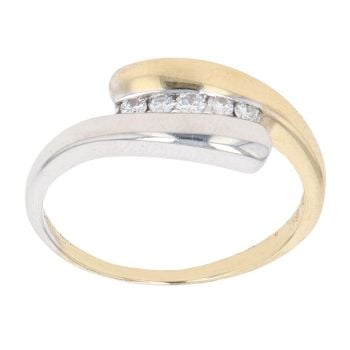 18ct Yellow And White Gold 0.15ct Diamond Five Stone Ring