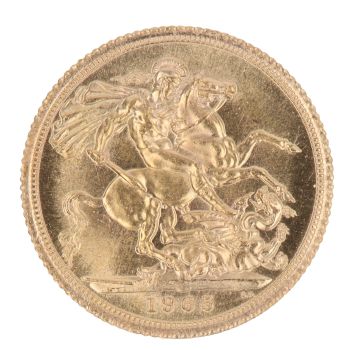 1965 Elizabeth II First Portrait UK Full Sovereign Coin
