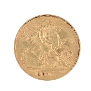 1911 George V Half Sovereign Coin