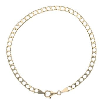 9ct Yellow Gold Square Curb Bracelet 8.5"