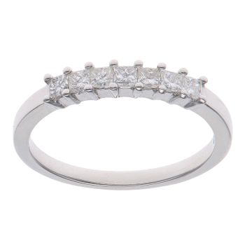 18ct White Gold 0.33ct Princess Cut Diamond Seven Stone Eternity Ring