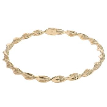 9ct Yellow Gold Patterned Twist Bangle
