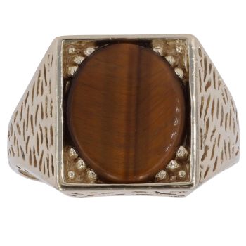 9ct Yellow Gold Tiger's Eye Signet Ring