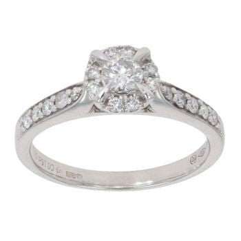 9ct White Gold 0.33ct Brilliant Cut Diamond Cluster Ring