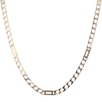 9ct Yellow Gold Fancy Curb Chain 18"