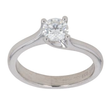 Platinum 0.53ct Brilliant Cut Diamond Solitaire Ring