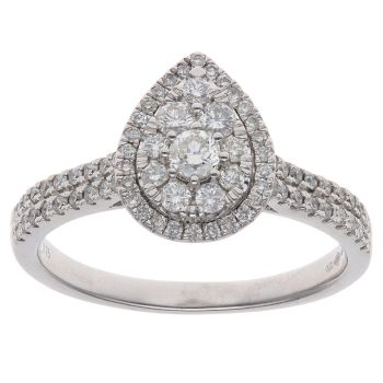 Platinum 0.75ct Brilliant Cut Diamond Cluster Ring