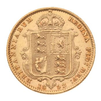 1892 Victoria Half Sovereign Coin