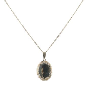 9ct Yellow Gold Patterned Locket and Chain 18"